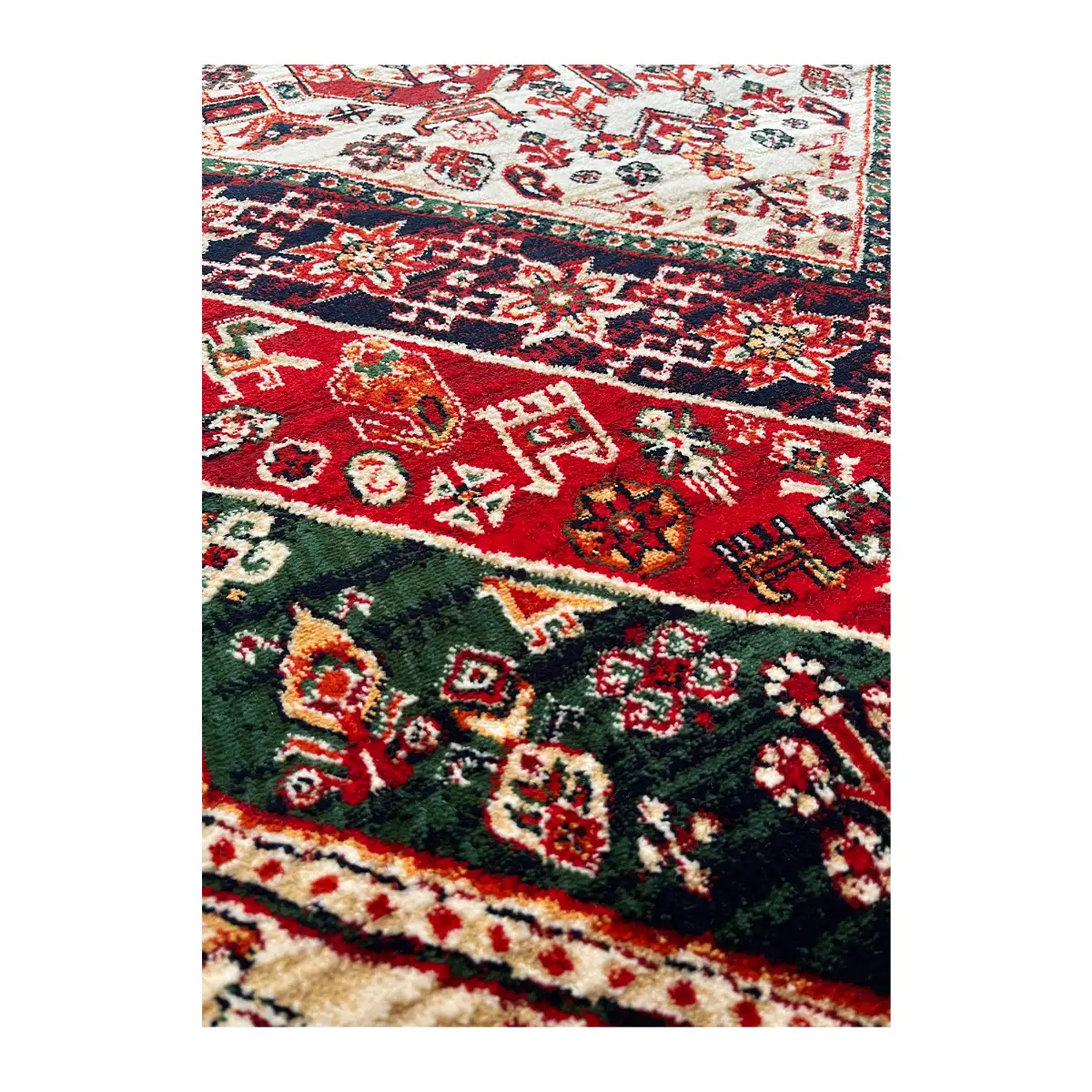 فرش نقش کهن هرمس بلوچی کد 6656، 500 شانه، رنگ گندمی – تصویر 7