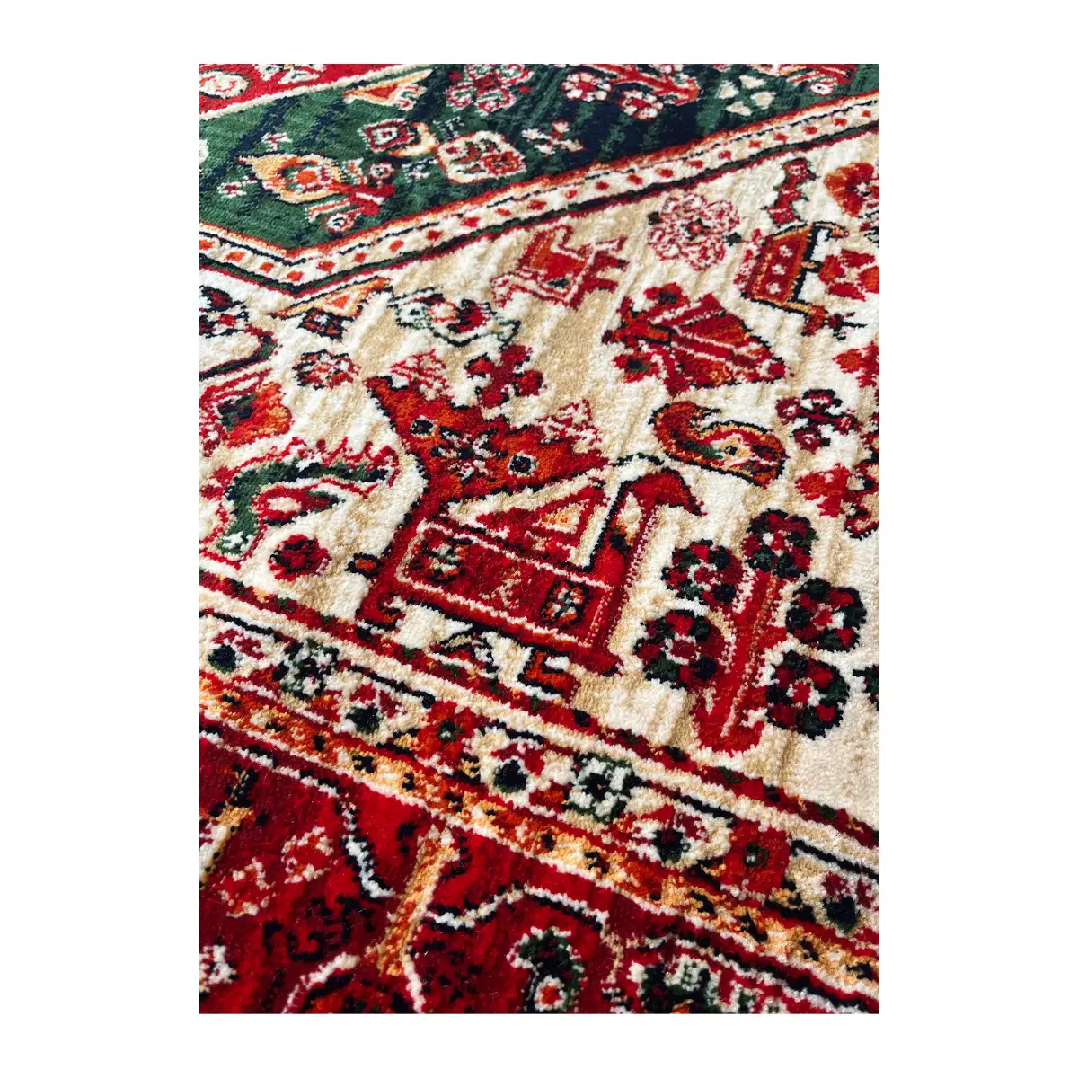 فرش نقش کهن هرمس بلوچی کد 6656، 500 شانه، رنگ گندمی – تصویر 9