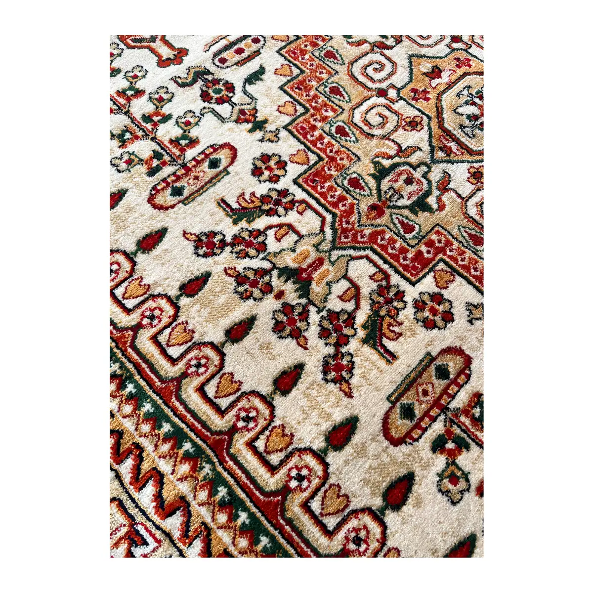فرش نقش کهن هرمس بلوچی کد 6661، 500 شانه، رنگ گندمی – تصویر 11