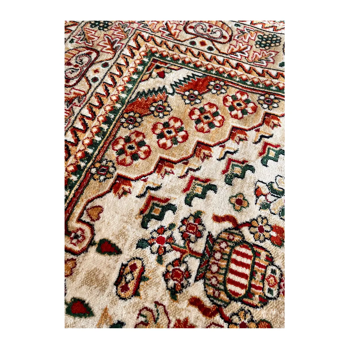 فرش نقش کهن هرمس بلوچی کد 6661، 500 شانه، رنگ گندمی – تصویر 12