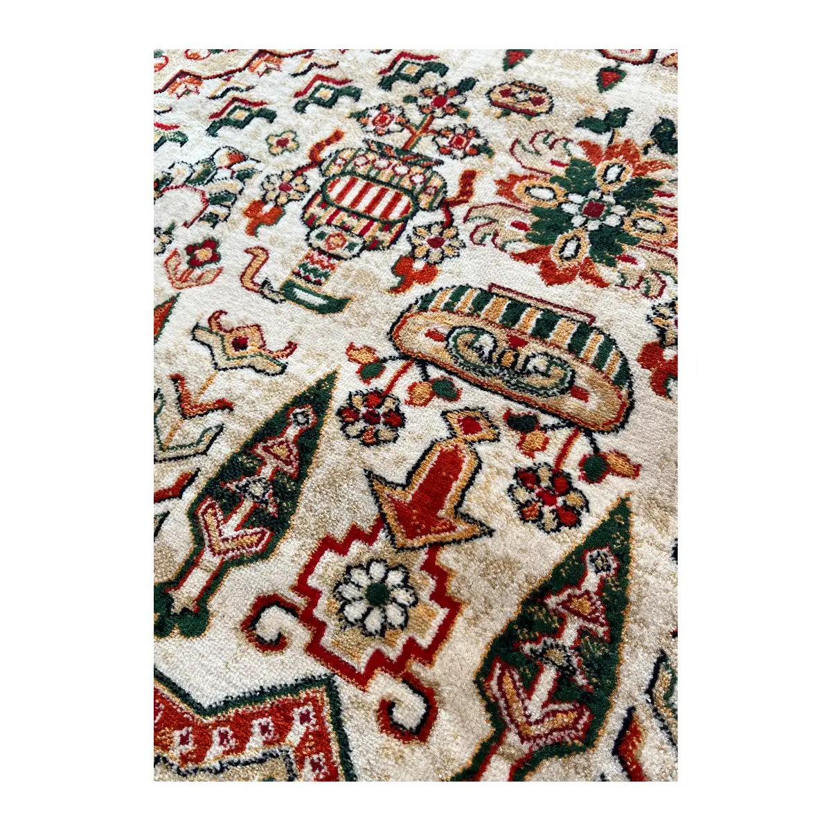 فرش نقش کهن هرمس بلوچی کد 6661، 500 شانه، رنگ گندمی – تصویر 13