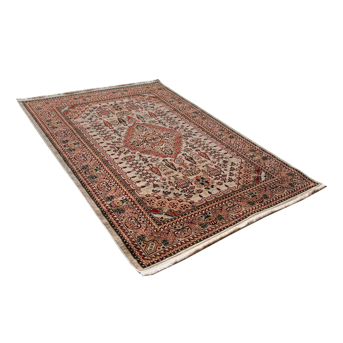 فرش نقش کهن هرمس بلوچی کد 6661، 500 شانه، رنگ گندمی – تصویر 15