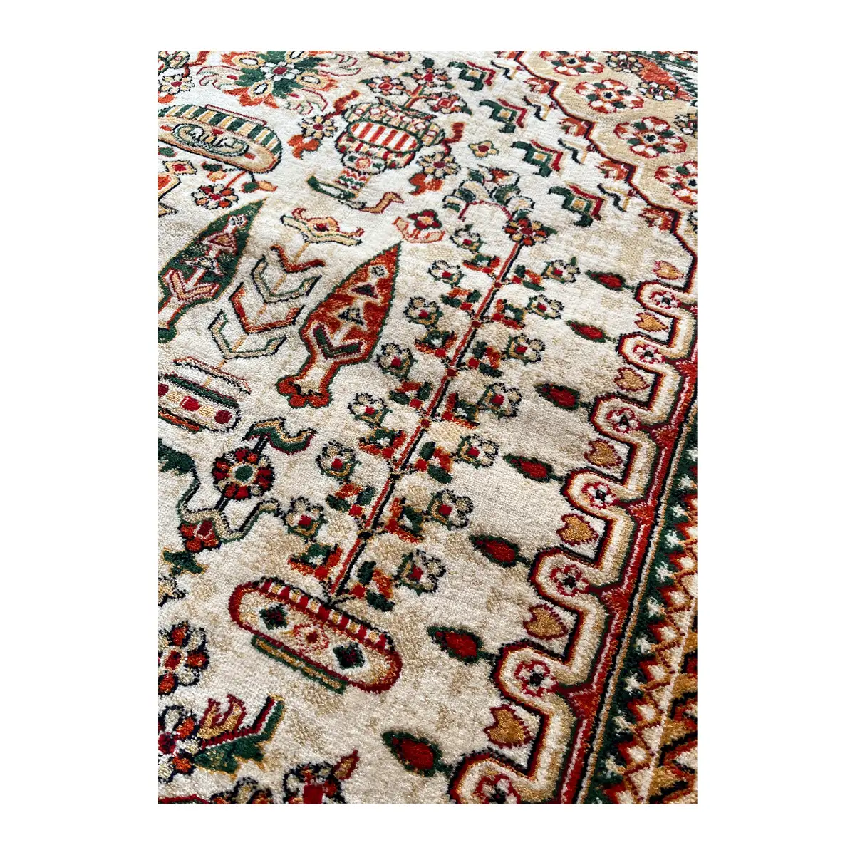 فرش نقش کهن هرمس بلوچی کد 6661، 500 شانه، رنگ گندمی – تصویر 7