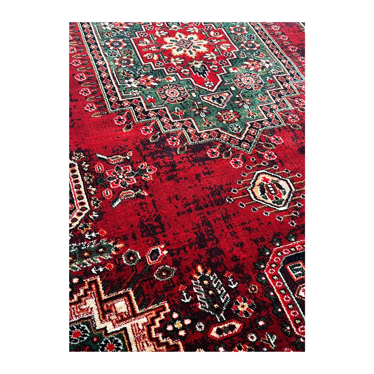 فرش نقش کهن هرمس بلوچی کد 6662، 500 شانه، رنگ لاکی – تصویر 9