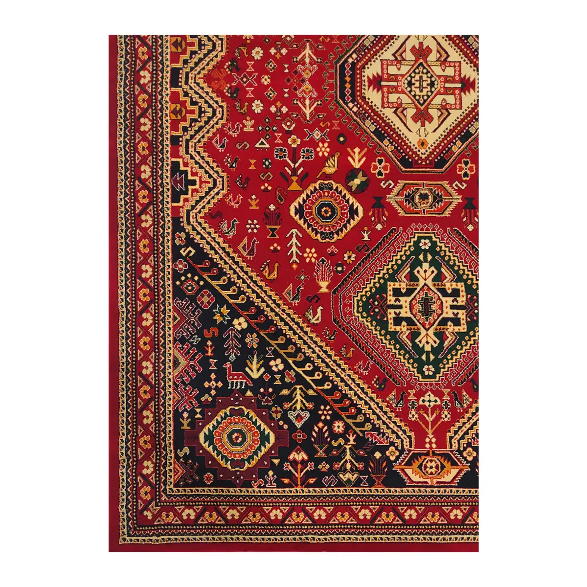 فرش بزرگمهر آریا بلوچی کد 78149، 700 شانه، رنگ لاکی – تصویر 10