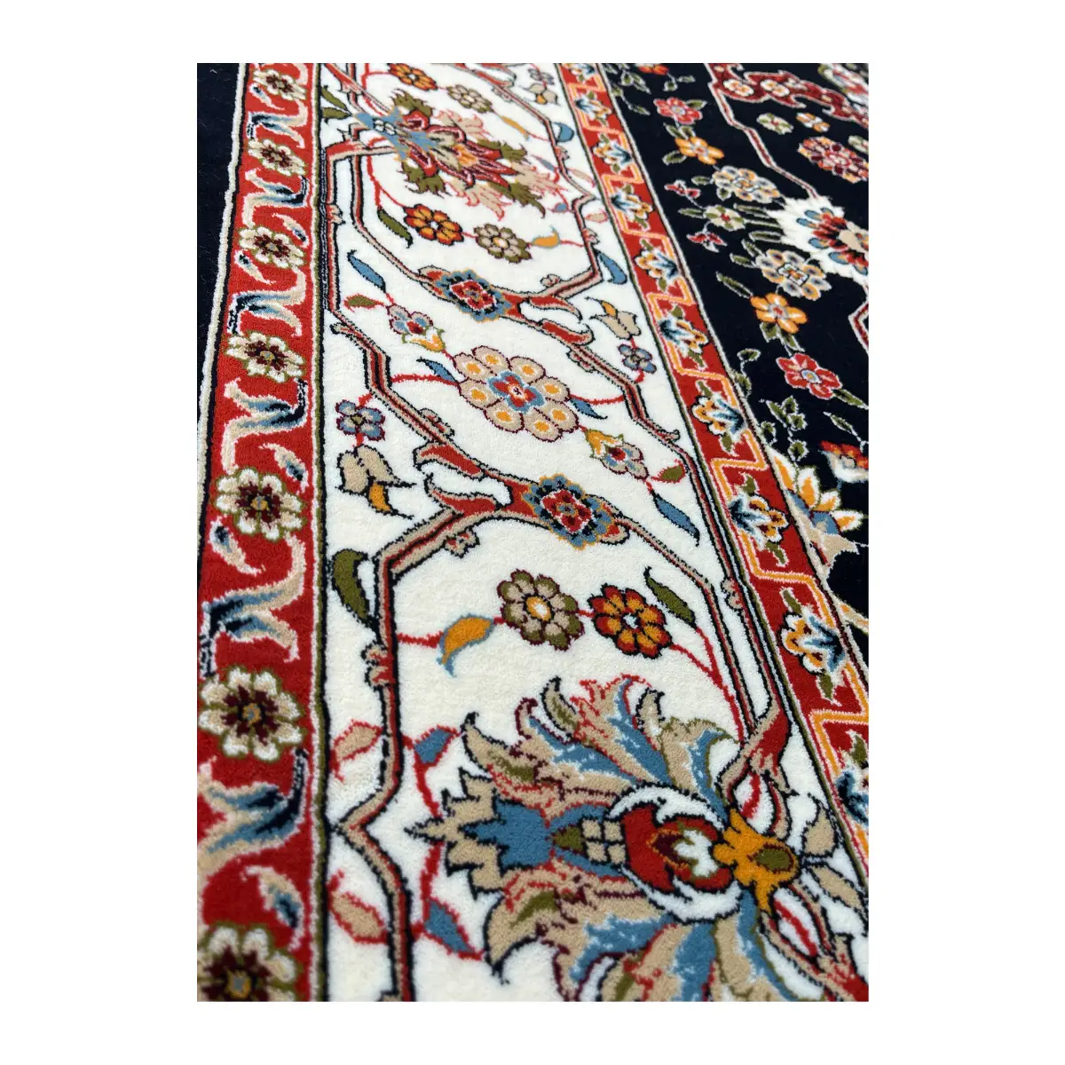 فرش مشهد سلطان‌آباد کد 873014، 700 شانه، رنگ سرمه‌ای – تصویر 11