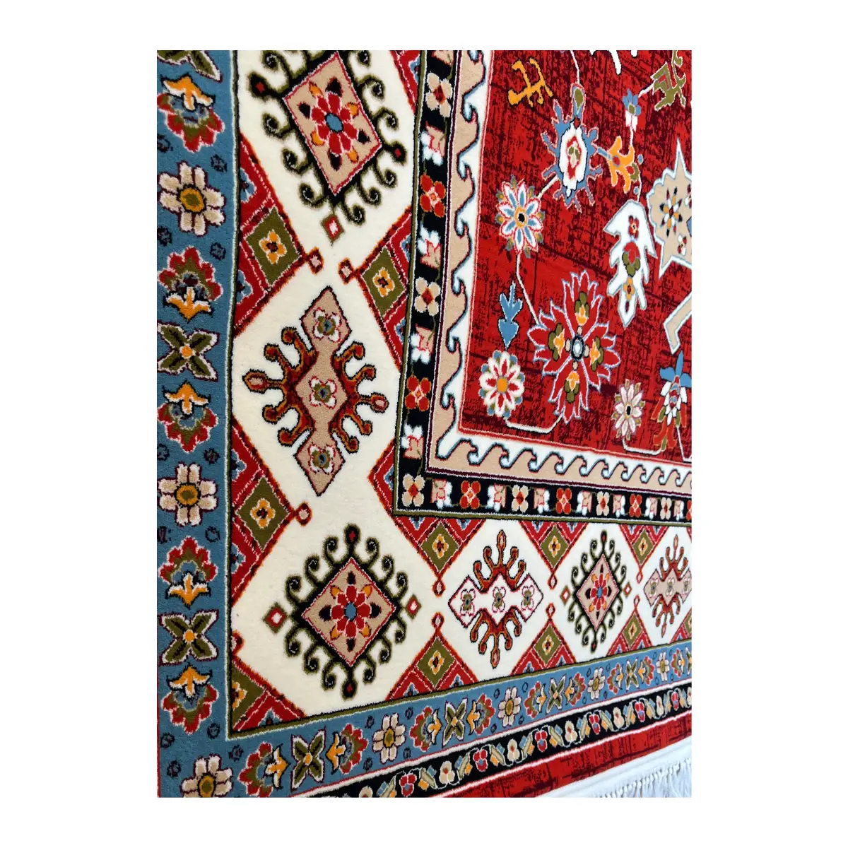 فرش مشهد سلطان‌آباد کد 873023، 700 شانه، رنگ لاکی – تصویر 15