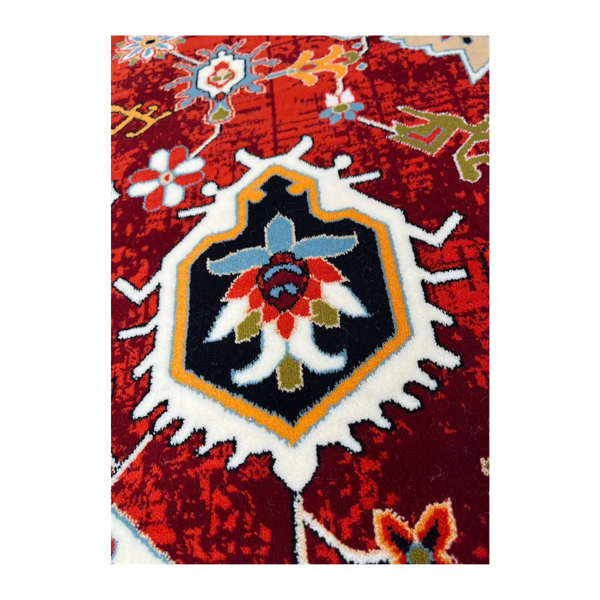 فرش مشهد سلطان‌آباد کد 873023، 700 شانه، رنگ لاکی – تصویر 3