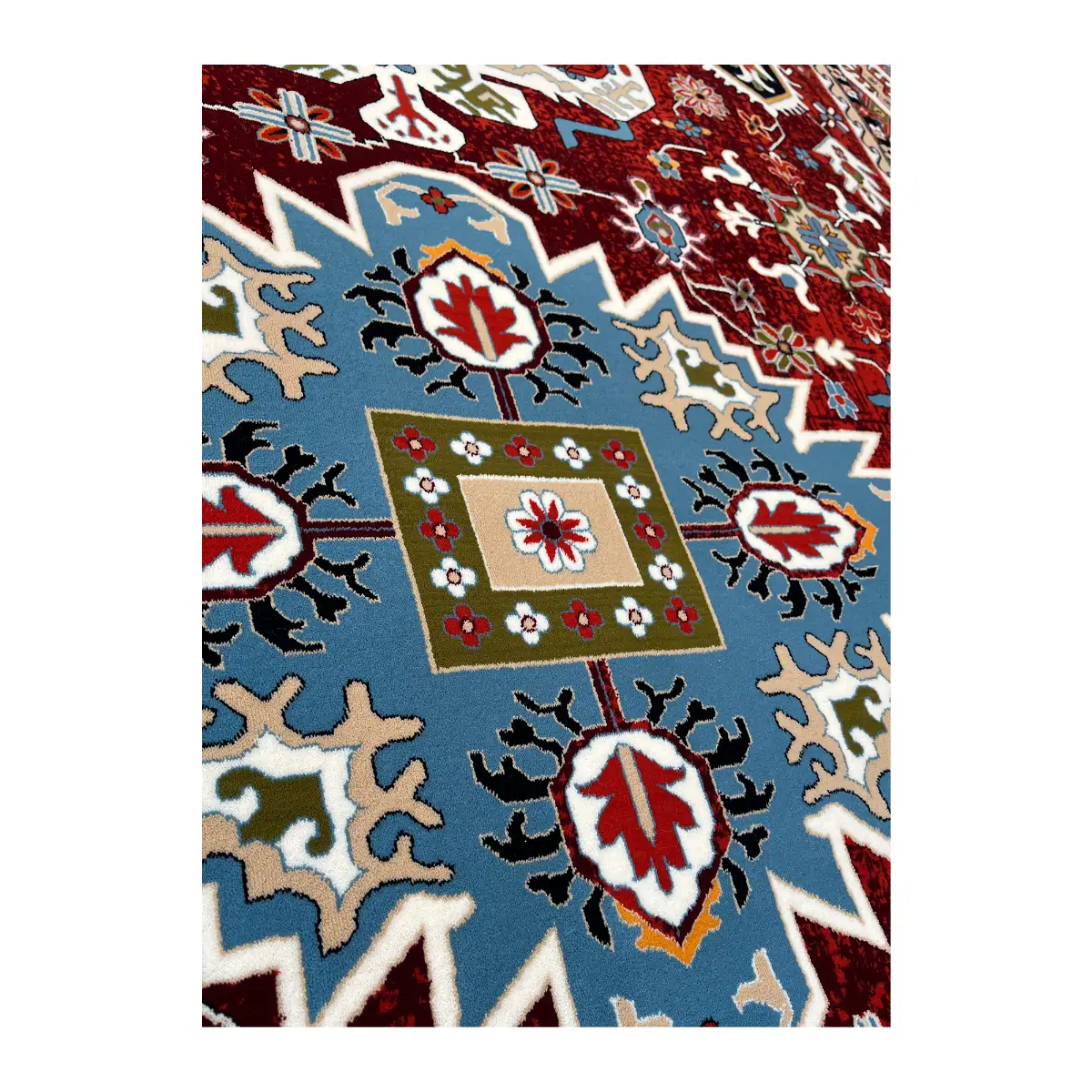 فرش مشهد سلطان‌آباد کد 873023، 700 شانه، رنگ لاکی – تصویر 8