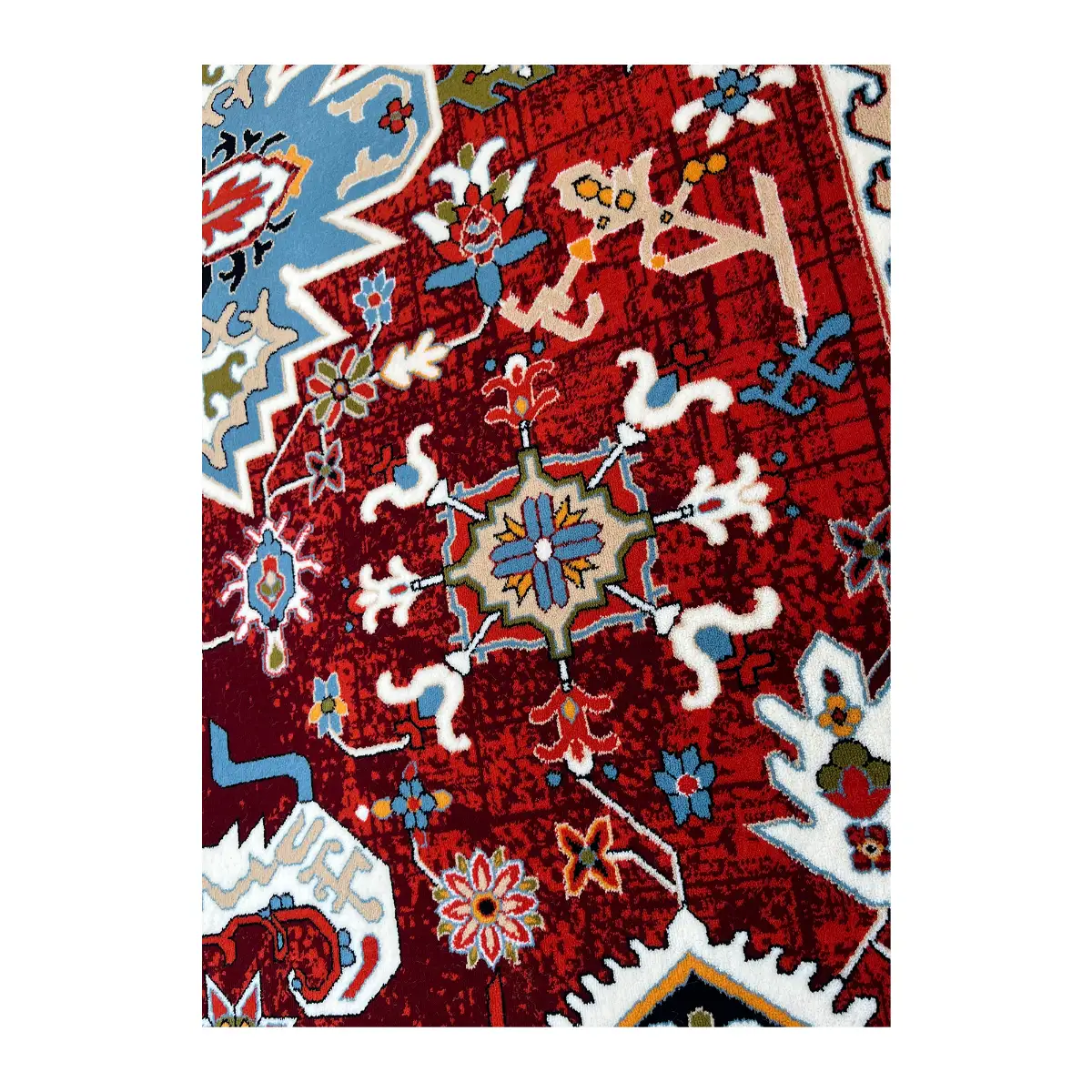 فرش مشهد سلطان‌آباد کد 873023، 700 شانه، رنگ لاکی – تصویر 10
