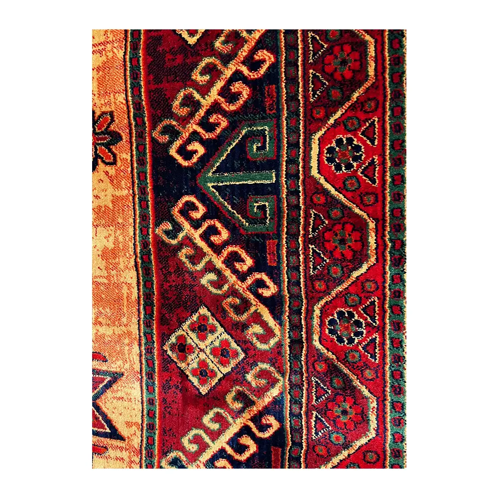 فرش نقش کهن هرمس بلوچی کد 6049، 500 شانه، رنگ طلایی – تصویر 6