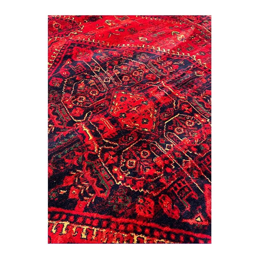 فرش نقش کهن هرمس بلوچی کد 6046، 500 شانه، رنگ لاکی – تصویر 4