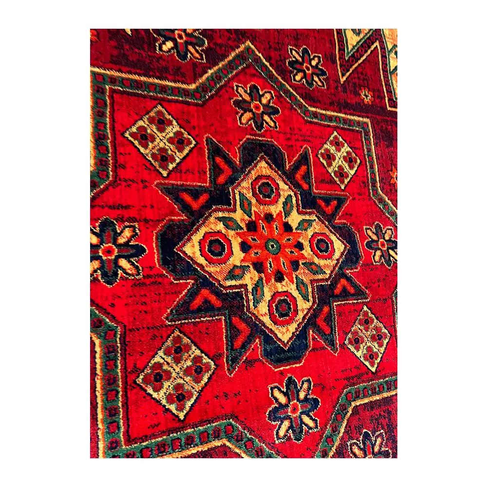 فرش نقش کهن هرمس بلوچی کد 6049، 500 شانه، رنگ طلایی – تصویر 3