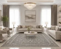 فرش طوسی با چه پرده و موکتی ست میشه؟ ۷ ترکیب رنگ
