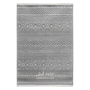 فرش آرمانی دلوکس طرح مدرن کد 5106 420 شانه تراکم 850 رنگ دودی - جامه فرش