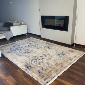 فرش آرمانی طرح مدرن کد 7101 700 شانه تراکم 2100 رنگ طوسی - جامه فرش