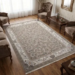 فرش مشهد افشان کد 817256 1700 شانه تراکم 5100 رنگ نسکافه‌ای - جامه فرش