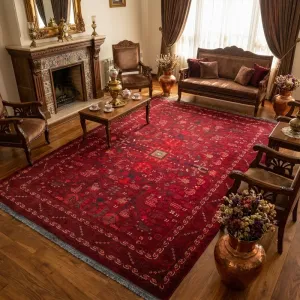 فرش مشهد سلطان‌آباد کد 871382 700 شانه تراکم 2100 رنگ لاکی - جامه فرش