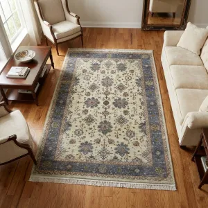 فرش بهراد سلطان‌آباد کد 1032 700 شانه تراکم 2100 رنگ کرم - جامه فرش