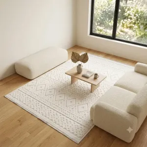 فرش آرمانی دلوکس طرح مدرن کد 5106 420 شانه تراکم 850 رنگ کرم - جامه فرش