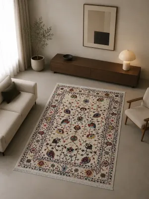 فرش بهراد سلطان‌آباد کد 1025 700 شانه تراکم 2100 رنگ کرم - جامه فرش