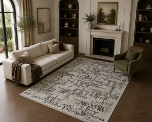 فرش آرمانی طرح مدرن کد 7807 700 شانه تراکم 2100 رنگ طوسی - جامه فرش