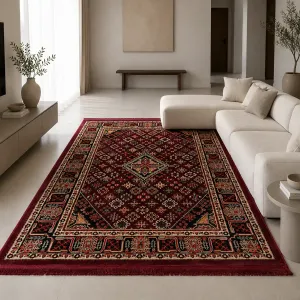 فرش بزرگمهر آریا بلوچی کد 78141 700 شانه تراکم 1800 رنگ شرابی - جامه فرش