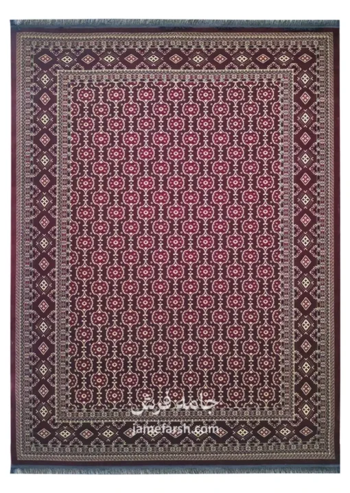 فرش 700 شانه عنابی مشهد کد 871342 تصویر 1