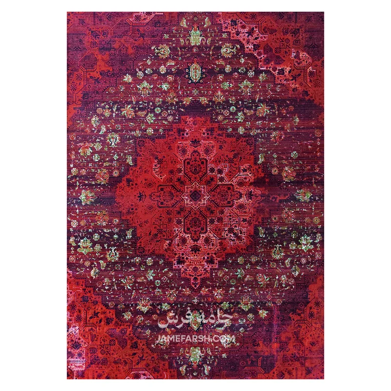 فرش آرمانی بلوچی کد 1217 - رنگ لاکی - عکس شماره 2