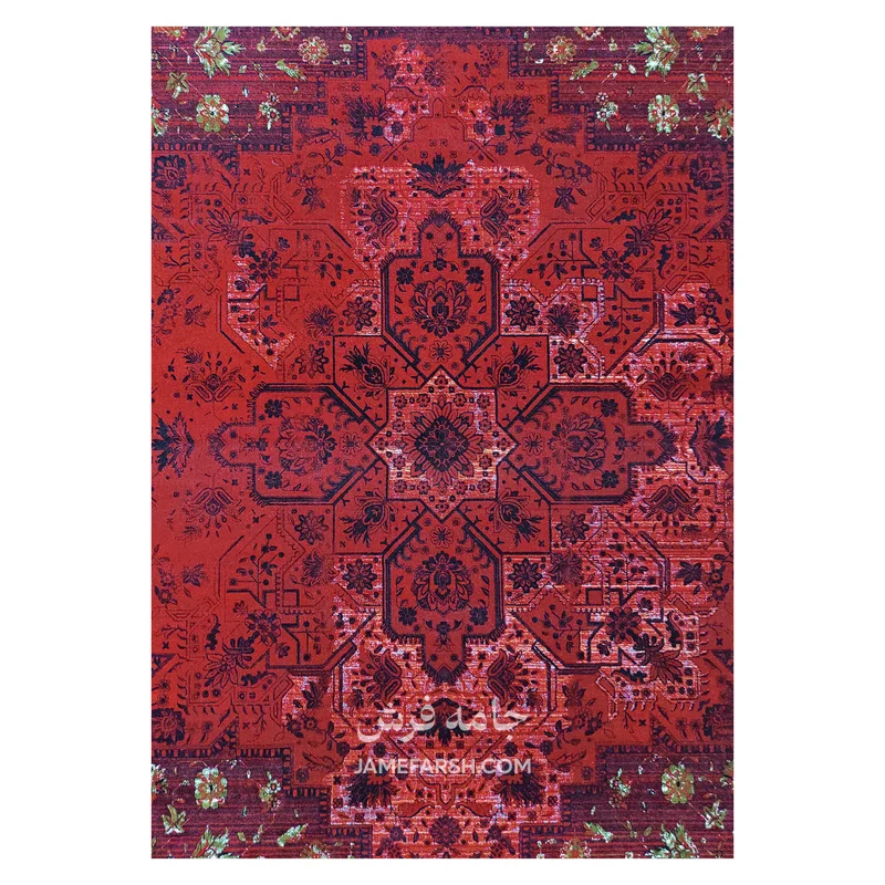 فرش آرمانی بلوچی کد 1217 - رنگ لاکی - عکس شماره 3