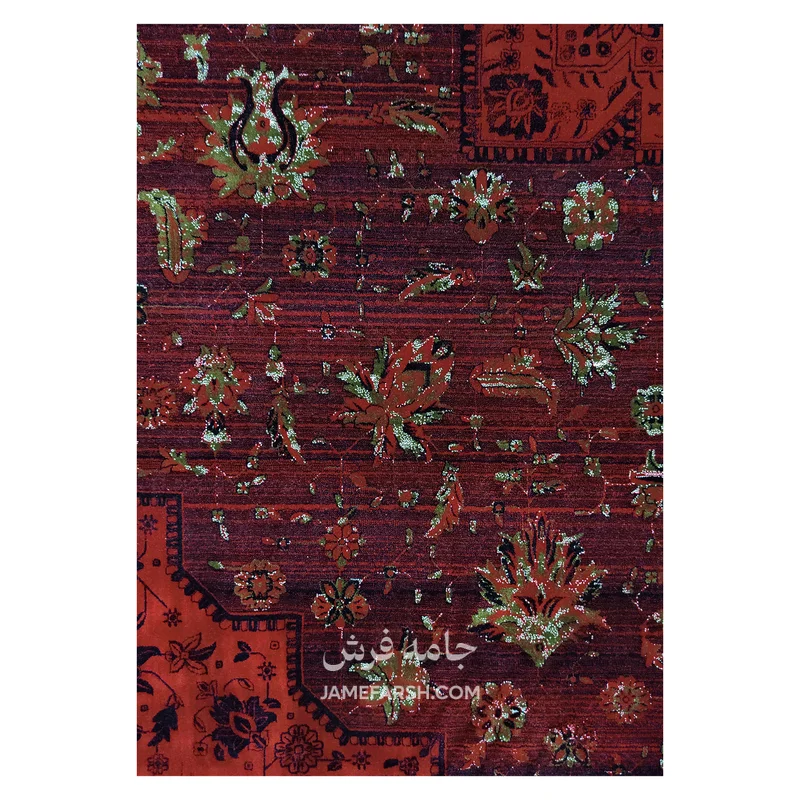 فرش آرمانی بلوچی کد 1217 - رنگ لاکی - عکس شماره 5