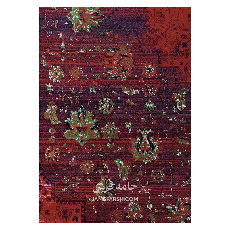 فرش آرمانی بلوچی کد 1217 - رنگ لاکی - عکس شماره 6