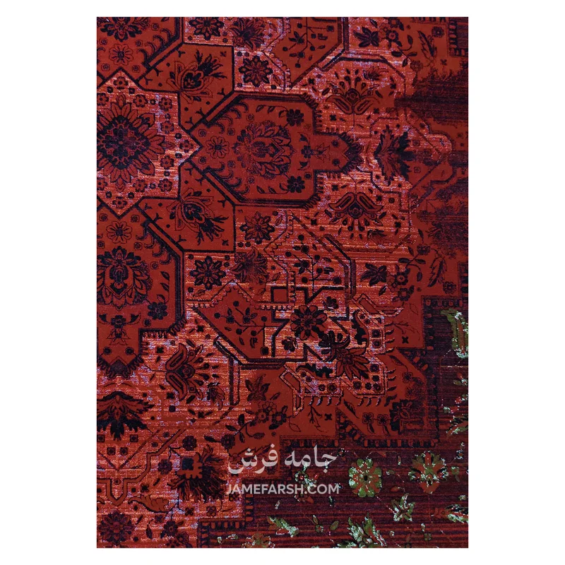 فرش آرمانی بلوچی کد 1217 - رنگ لاکی - عکس شماره 7