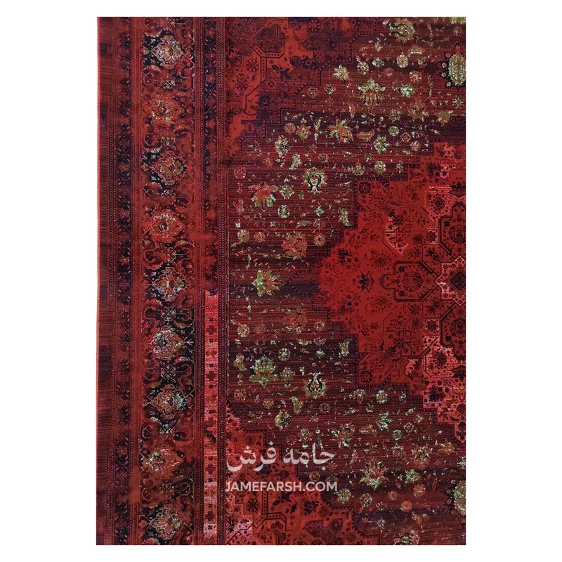 فرش آرمانی بلوچی کد 1217 - رنگ لاکی - عکس شماره 8