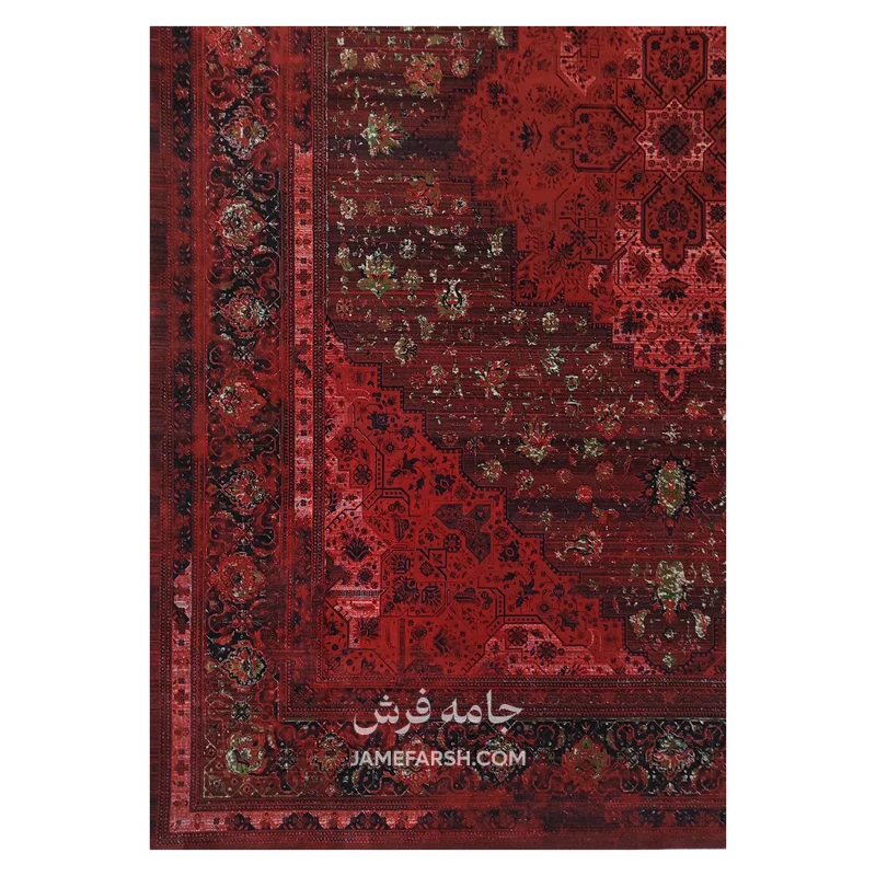 فرش آرمانی بلوچی کد 1217 - رنگ لاکی - عکس شماره 9