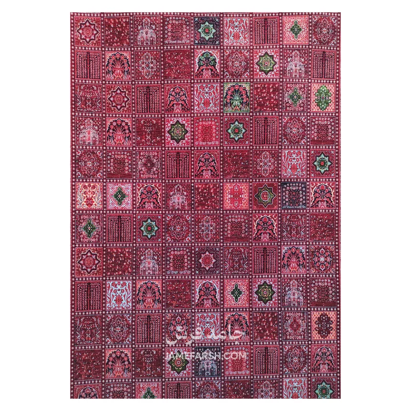 فرش آرمانی بلوچی کد 1253 - رنگ لاکی - عکس شماره 2