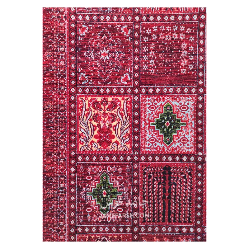 فرش آرمانی بلوچی کد 1253 - رنگ لاکی - عکس شماره 6