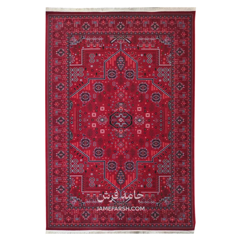 فرش آرمانی بلوچی کد 1266 - رنگ لاکی - عکس شماره 1