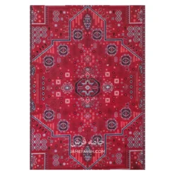 فرش آرمانی بلوچی کد 1266 - رنگ لاکی - عکس شماره 2