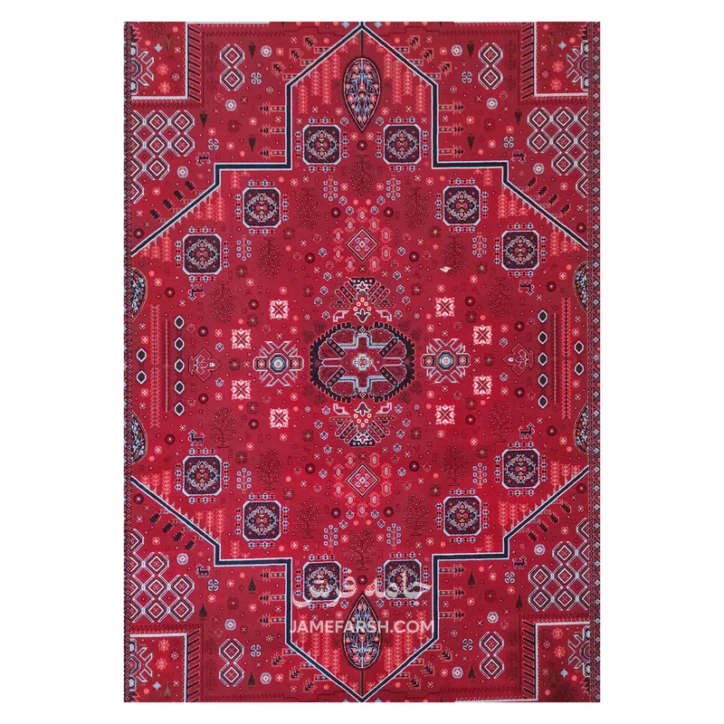 فرش آرمانی بلوچی کد 1266 - رنگ لاکی - عکس شماره 2