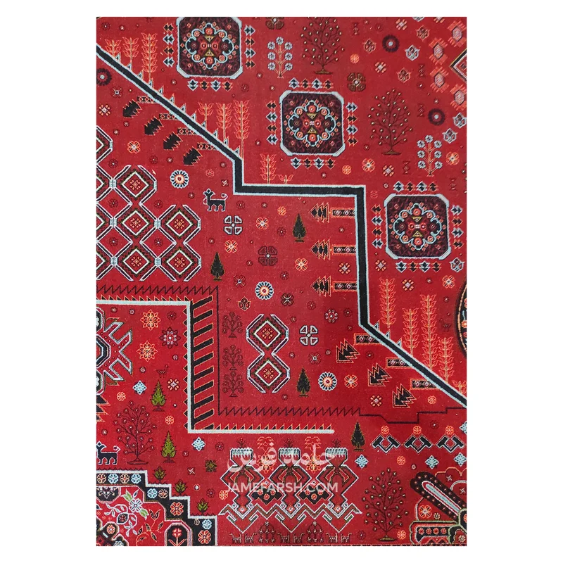 فرش آرمانی بلوچی کد 1266 - رنگ لاکی - عکس شماره 3