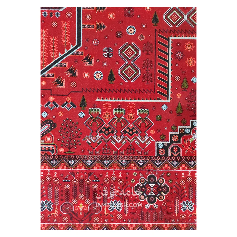 فرش آرمانی بلوچی کد 1266 - رنگ لاکی - عکس شماره 4