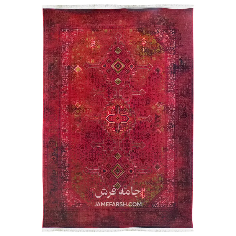 فرش آرمانی بلوچی کد 1267 - رنگ لاکی - عکس شماره 1