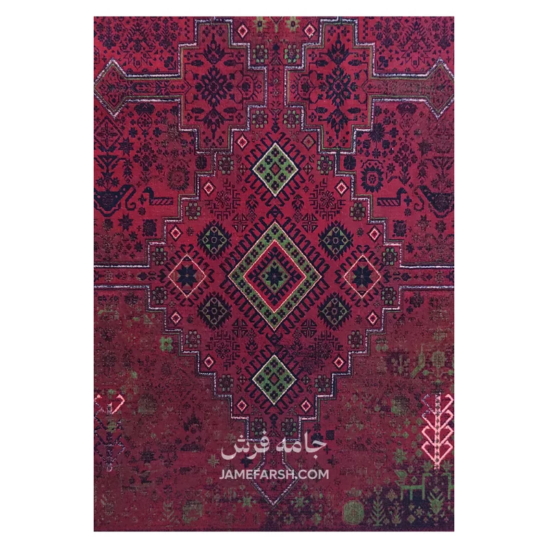 فرش آرمانی بلوچی کد 1267 - رنگ لاکی - عکس شماره 6