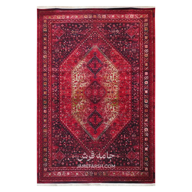 فرش آرمانی بلوچی کد 1274 - رنگ لاکی - عکس شماره 1