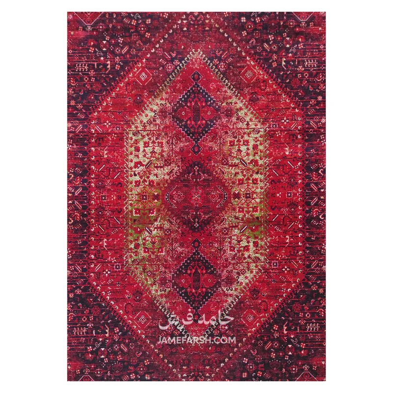 فرش آرمانی بلوچی کد 1274 - رنگ لاکی - عکس شماره 2