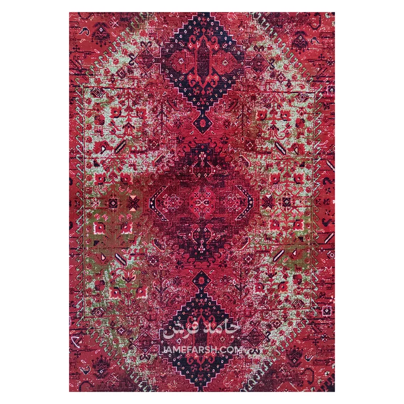 فرش آرمانی بلوچی کد 1274 - رنگ لاکی - عکس شماره 3