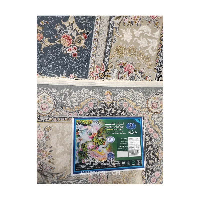 فرش مشهد افشان کد 803606 - رنگ خاکستری - عکس شماره 11