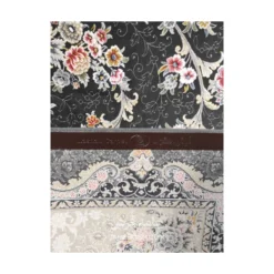 فرش مشهد افشان کد 803606 - رنگ زغال سنگی - عکس شماره 10