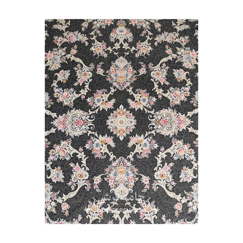 فرش مشهد افشان کد 803606 - رنگ زغال سنگی - عکس شماره 2